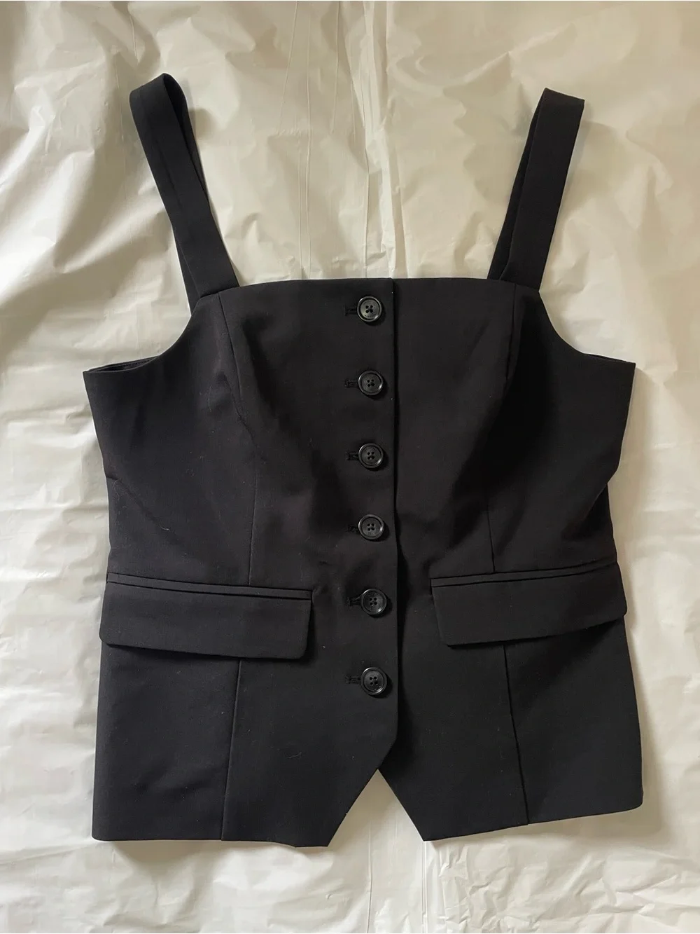 Halogen Sleeveless Button-Up Bustier Top